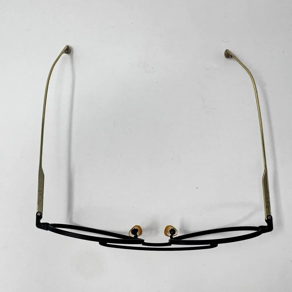 Paul Smith PSSN078 02 Black Gold Aviator Eyeglass Frames 57-16-145 Made in Italy